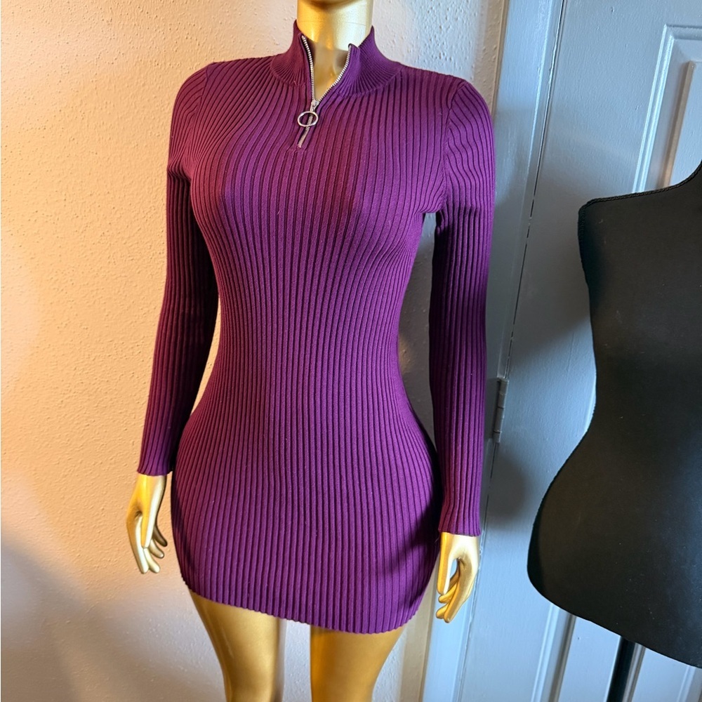 Hooked Up by IOT Plum Long Sleeve Dress